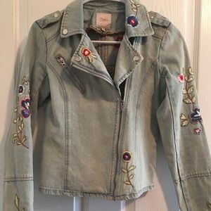 Candies Denim Embroidered Jacket